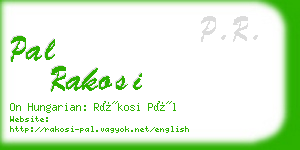 pal rakosi business card